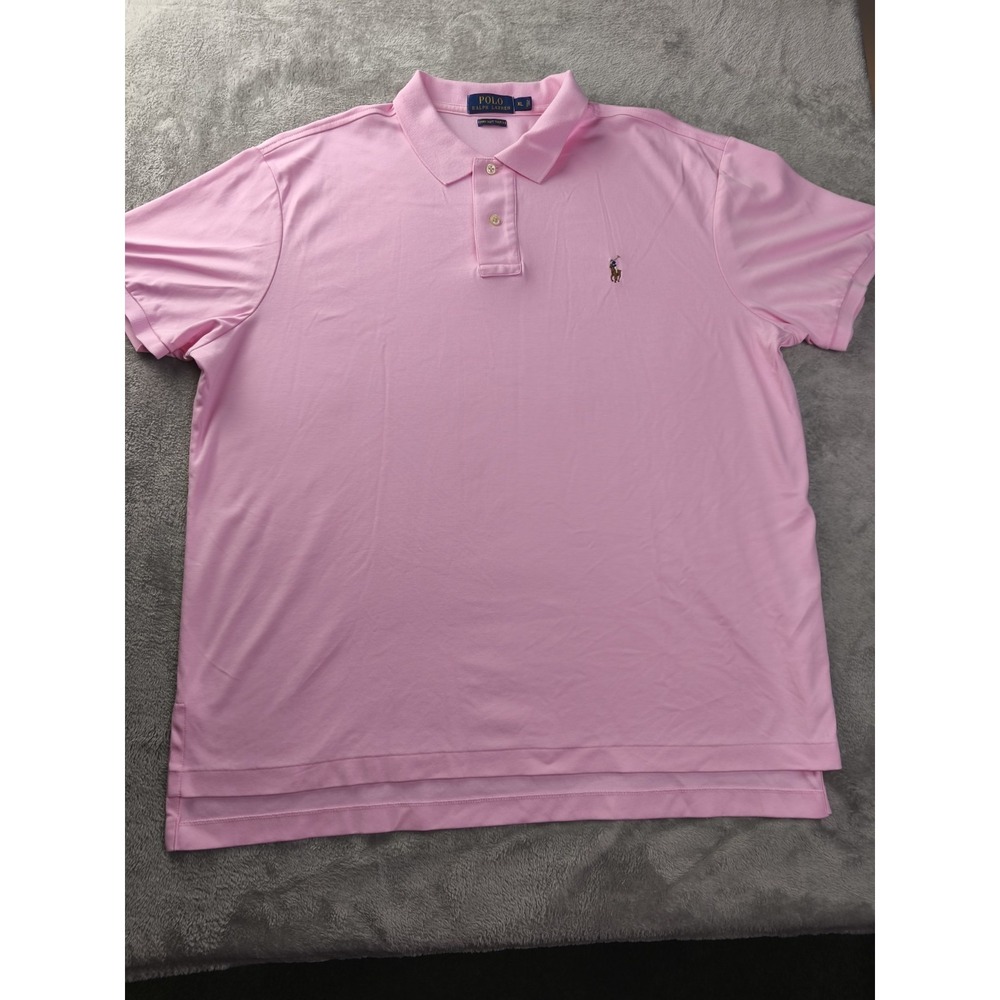 Polo Ralph Lauren Pima Soft Touch Pink Pony Polo Shirt Mens XL